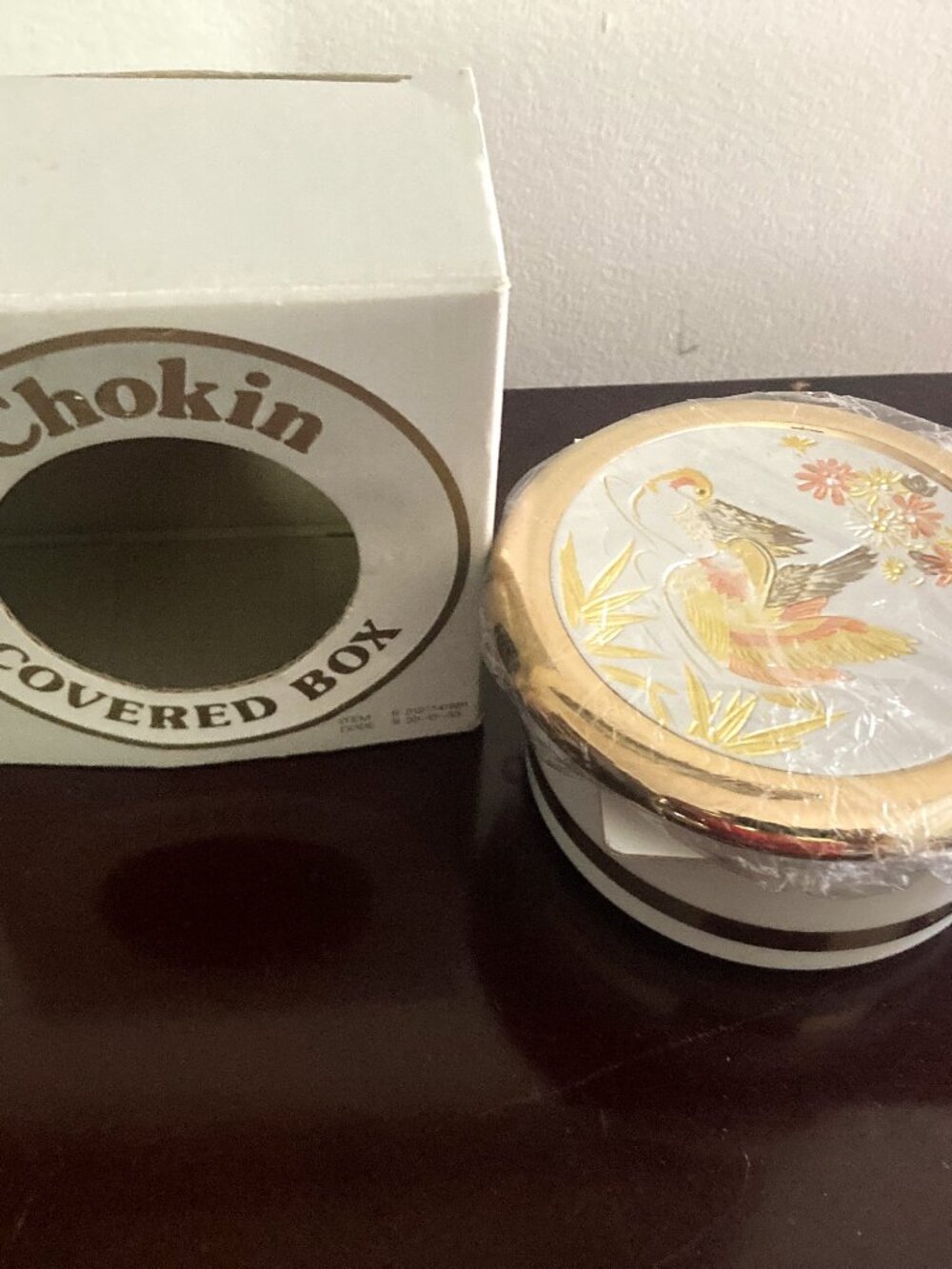 Vintage New The Art Of Chokin Asian Ducks Trinket Box with Lid Edged In 24K Gold